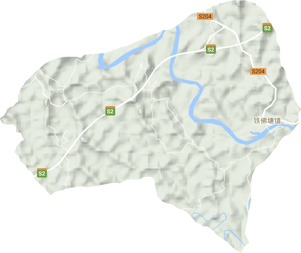 铁佛塘镇地形地图