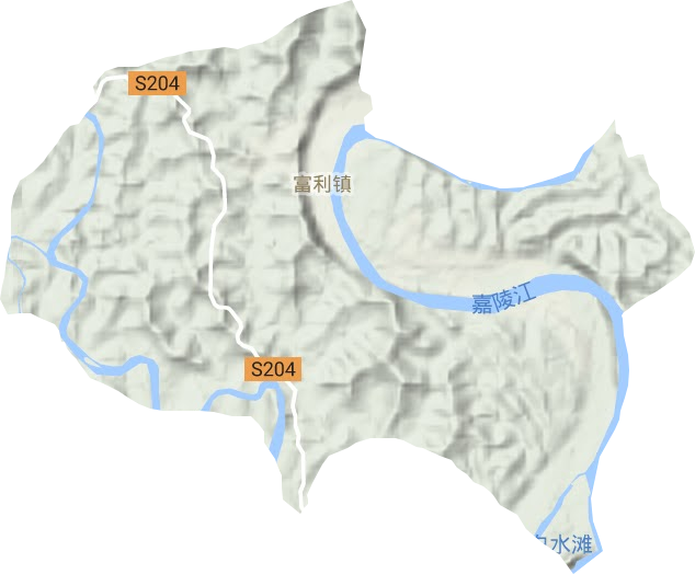 富利镇地形地图