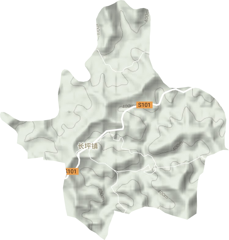 长坪镇地形地图