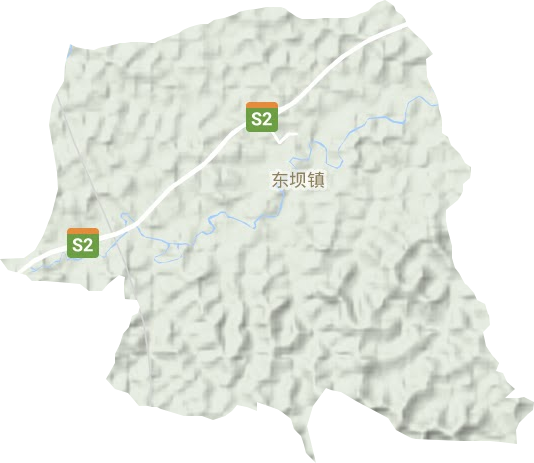 东坝镇地形地图