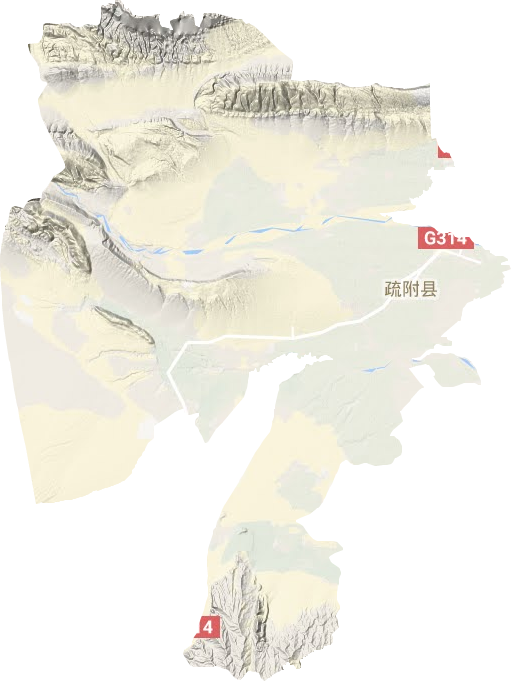 疏附县地形地图