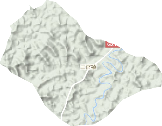 三官镇地形地图