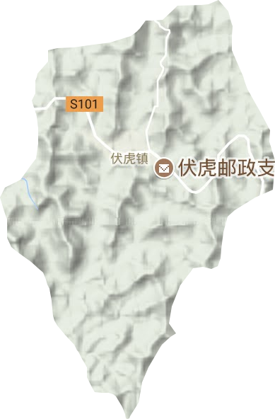 伏虎镇地形地图