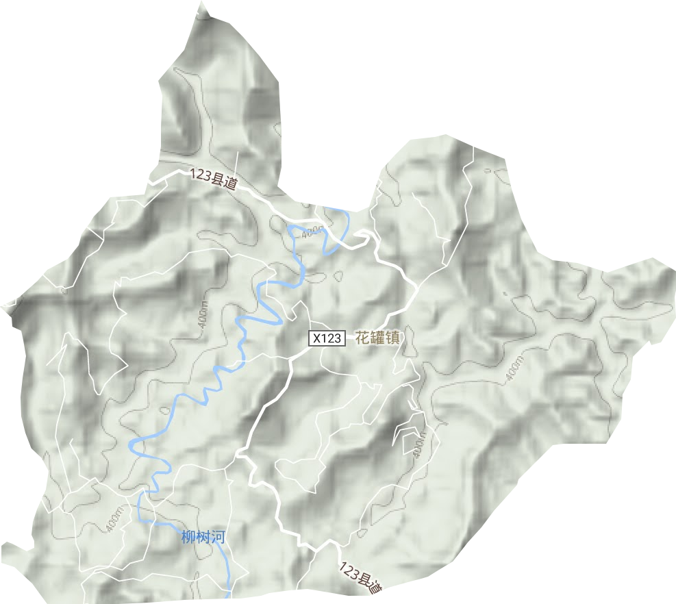 花罐镇地形地图