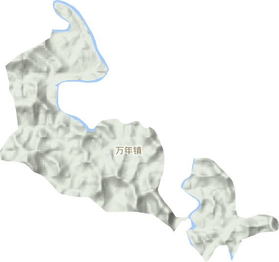 万年镇地形地图