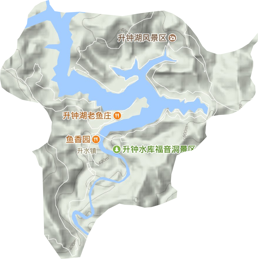 升水镇地形地图