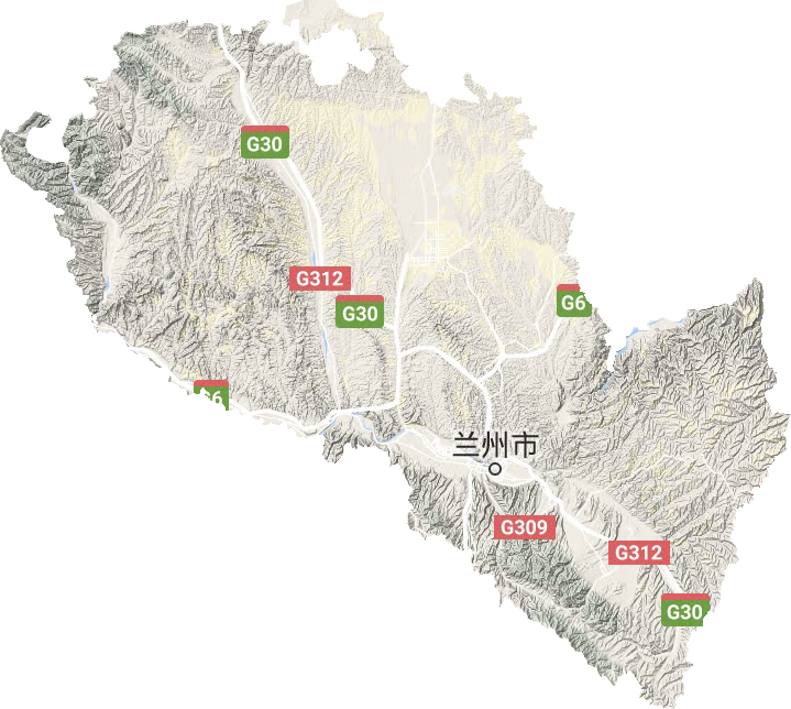 兰州市地形地图