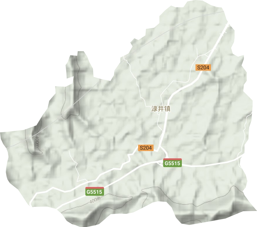 渌井镇地形地图