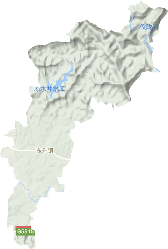 东升镇地形地图