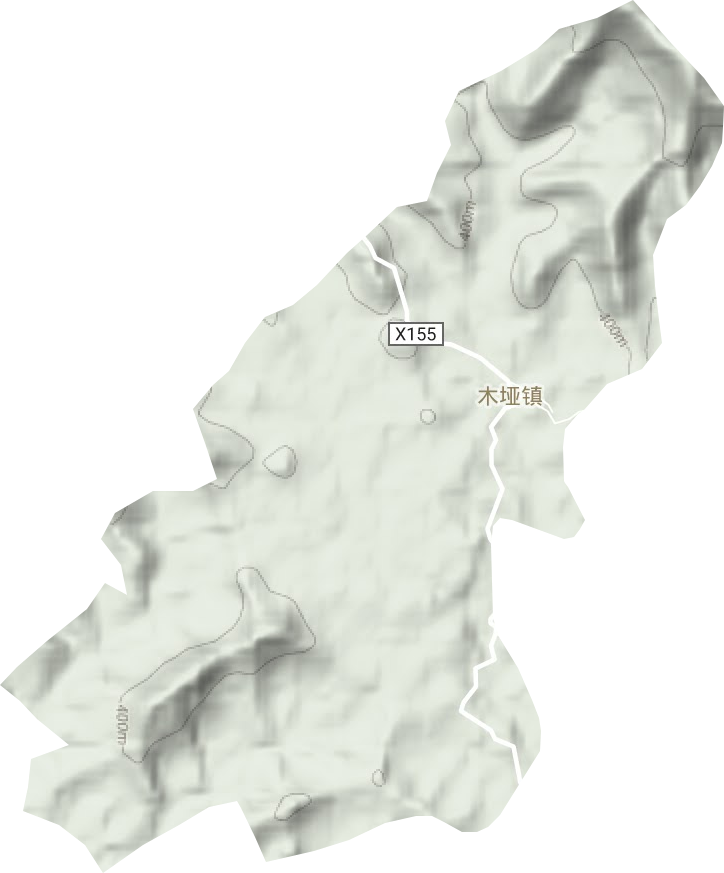 木垭镇地形地图