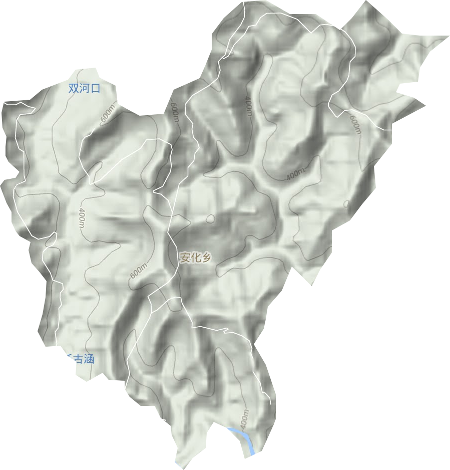安化乡地形地图