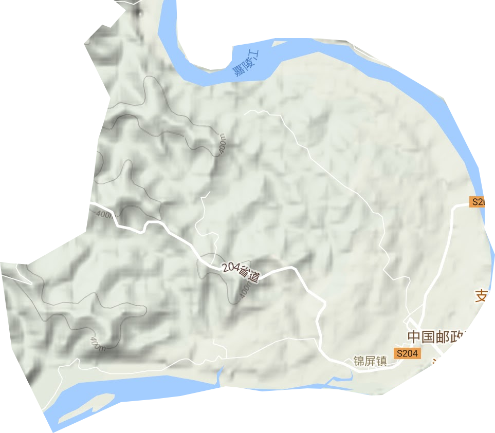锦屏镇地形地图