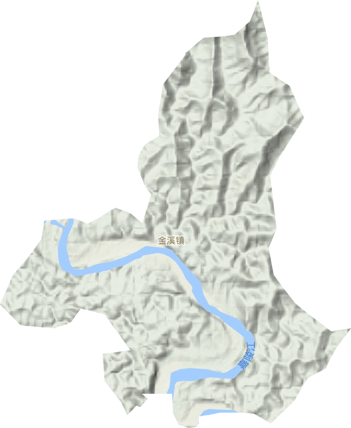 金溪镇地形地图