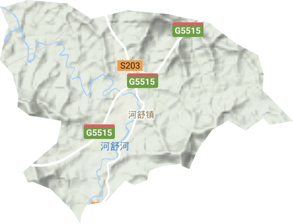 河舒镇地形地图