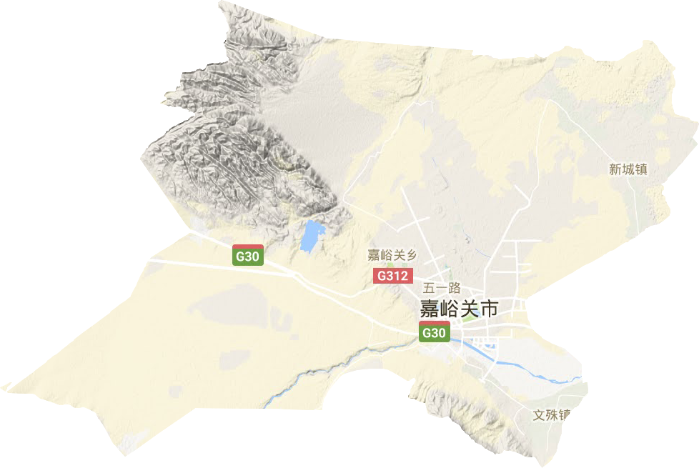 嘉峪关市地形地图