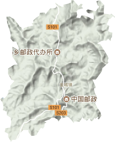金城镇地形地图