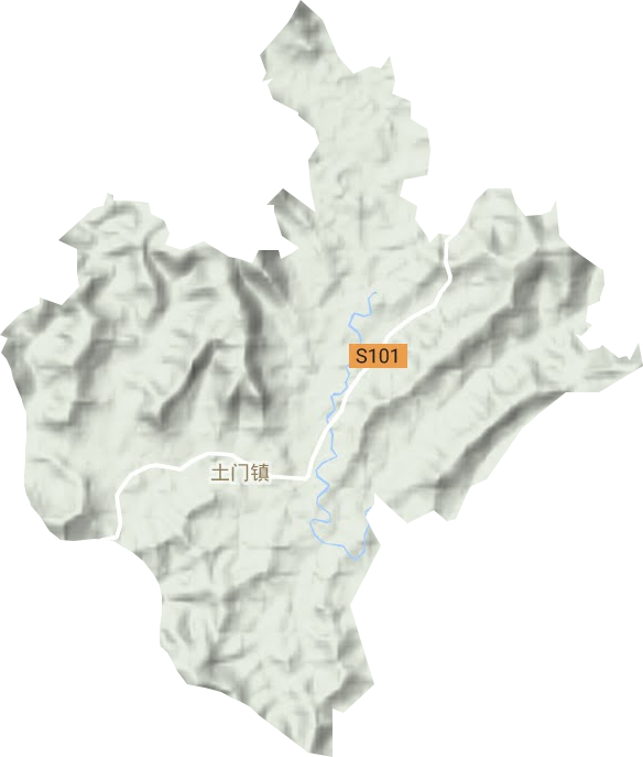 土门镇地形地图