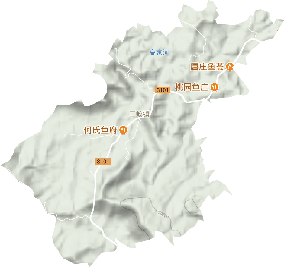三蛟镇地形地图