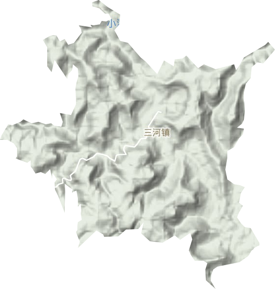 三河镇地形地图