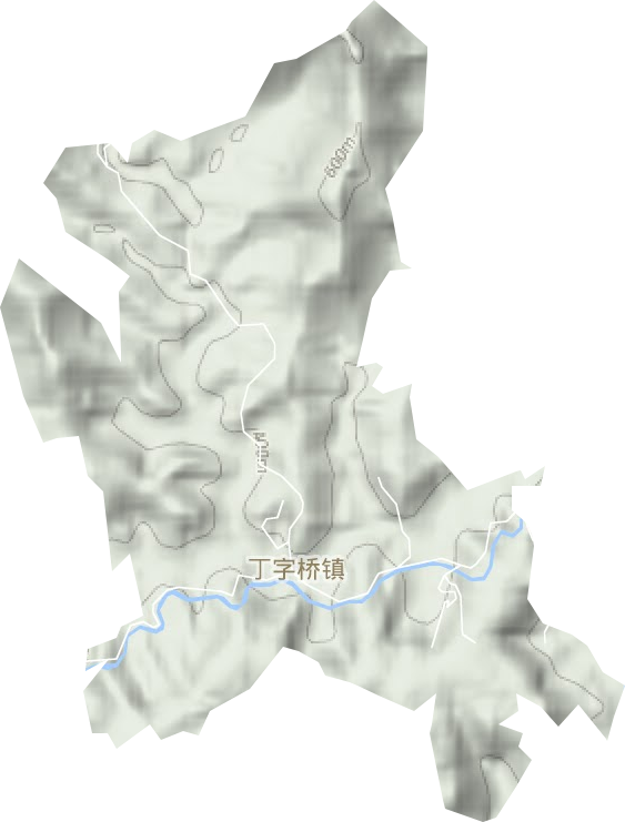 丁字桥镇地形地图