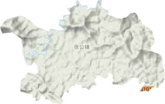 张公镇地形地图