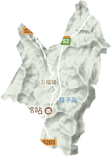 五福镇地形地图