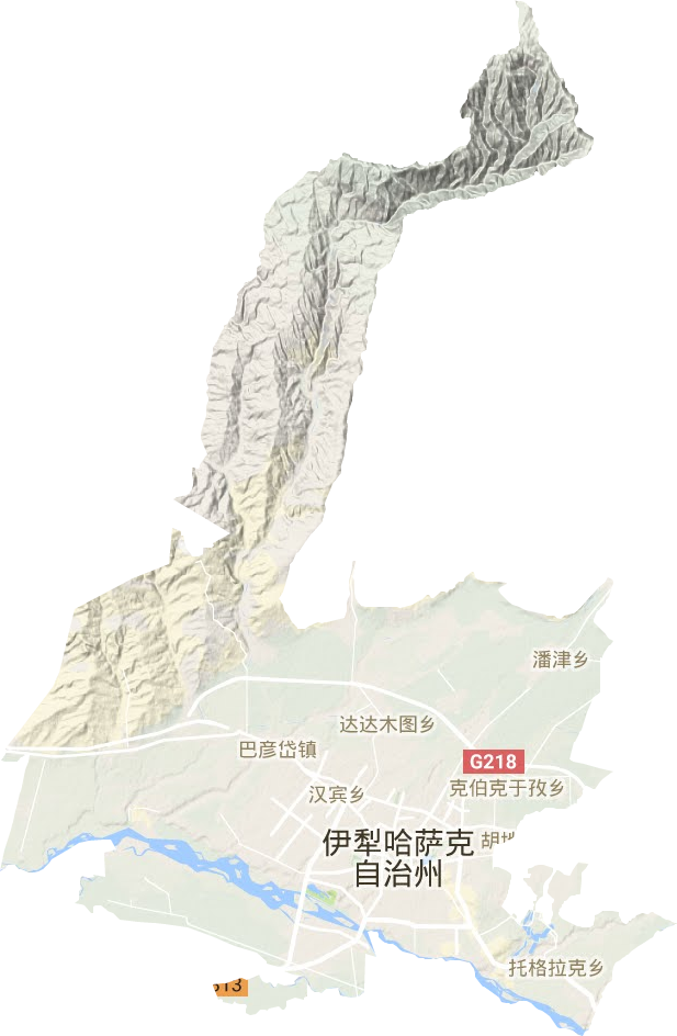 伊宁市地形地图