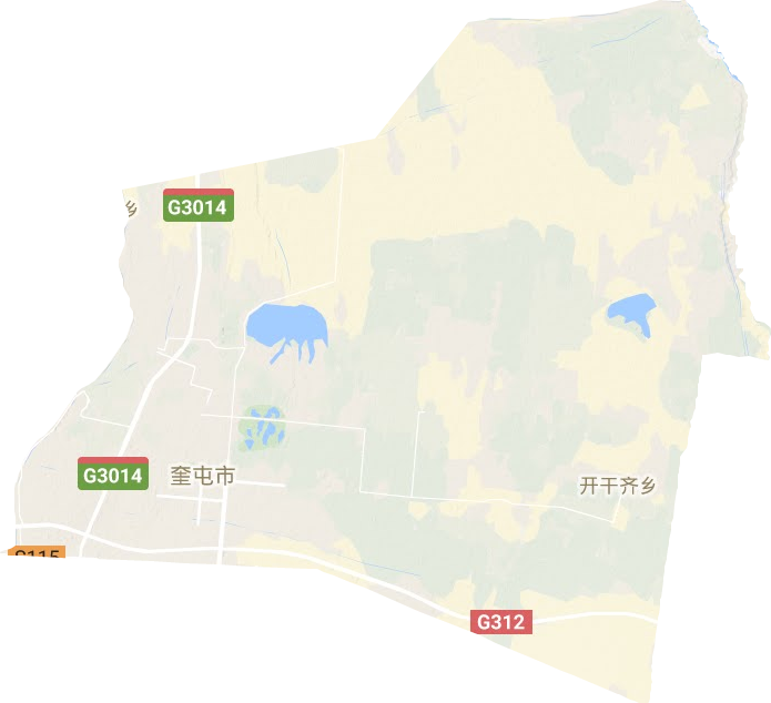 奎屯市地形地图