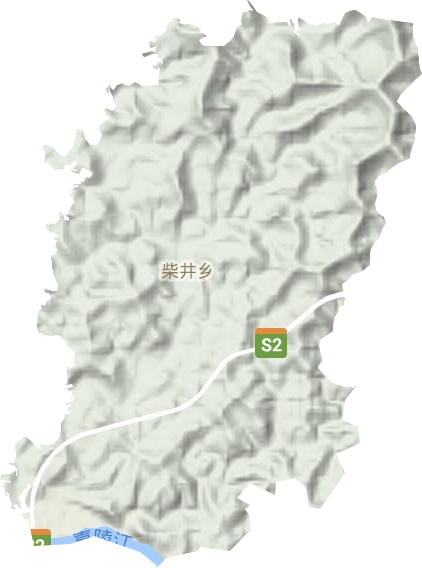 柴井乡地形地图