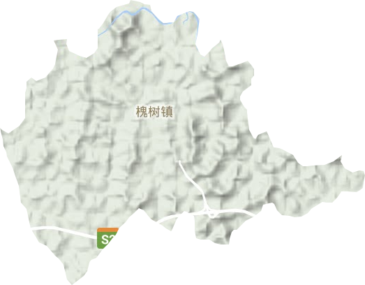 槐树镇地形地图
