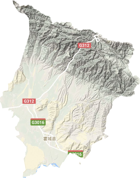 霍城县地形地图