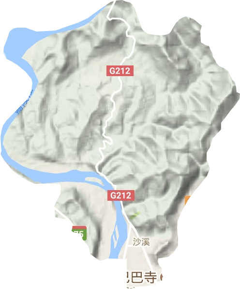 沙溪街道地形地图