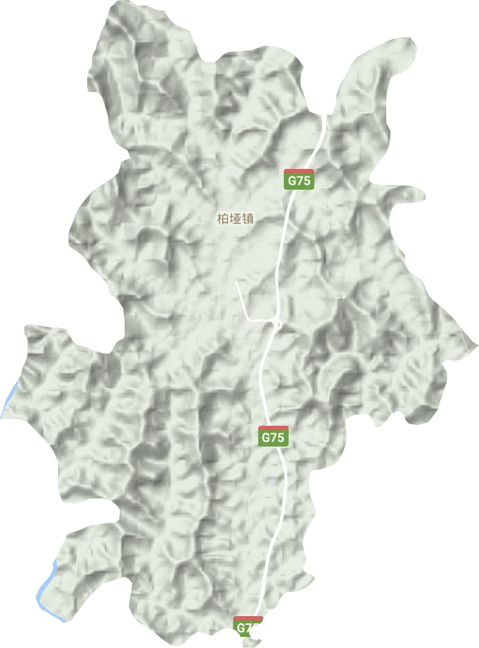 柏垭镇地形地图