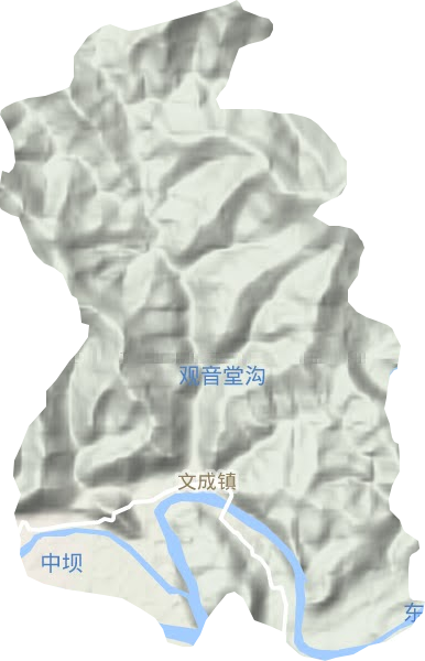 文成镇地形地图