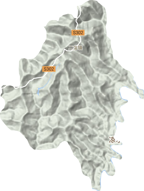 二龙镇地形地图