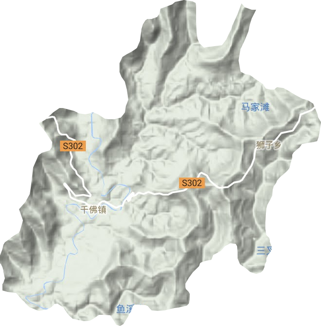 千佛镇地形地图