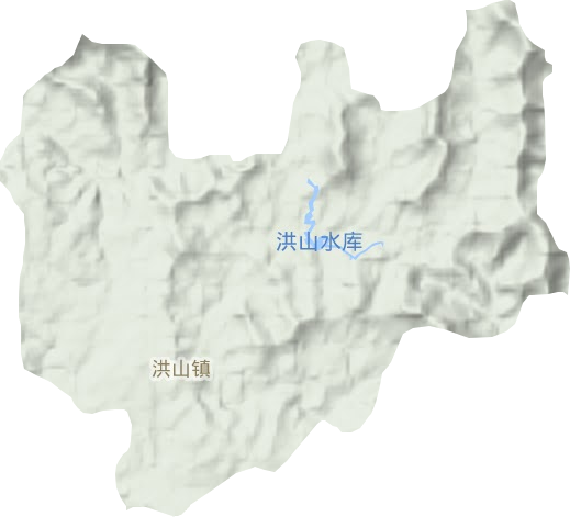 洪山镇地形地图
