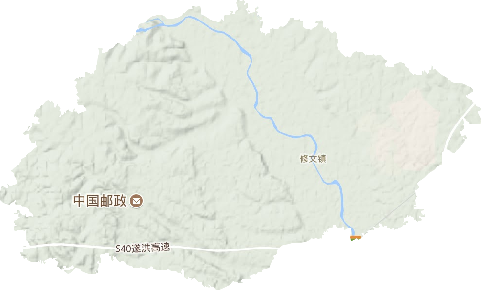 修文镇地形地图