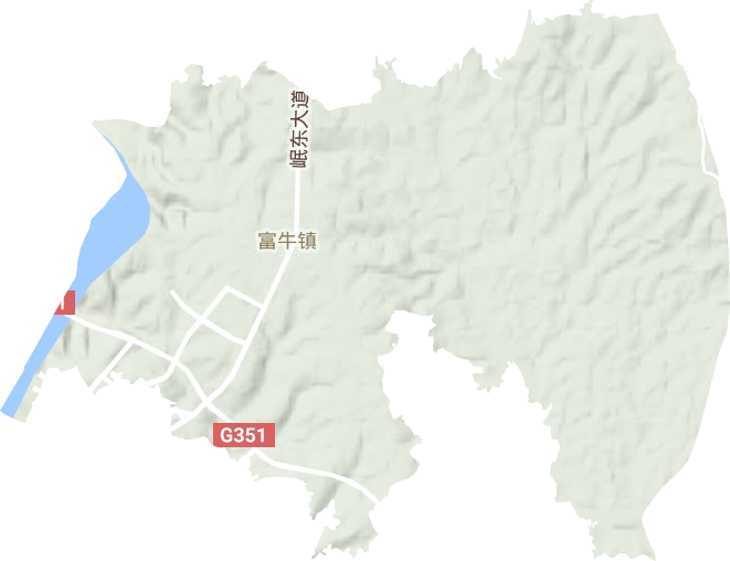 富牛镇地形地图