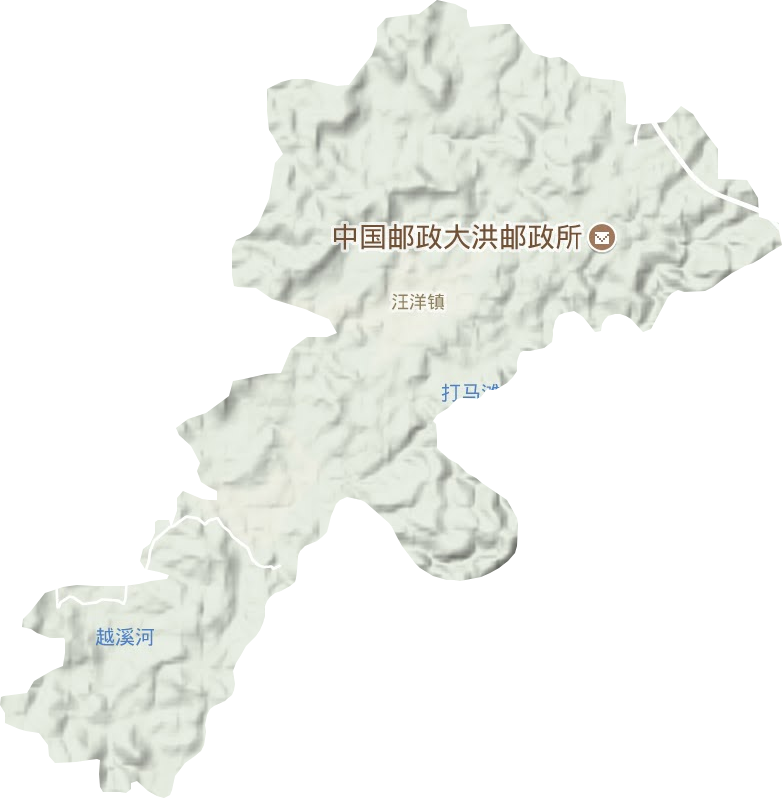 汪洋镇地形地图