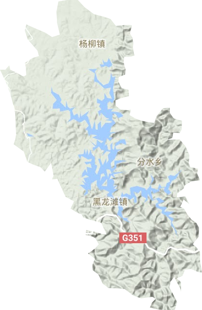 黑龙滩镇地形地图