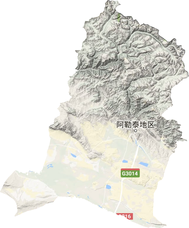 阿勒泰市地形地图