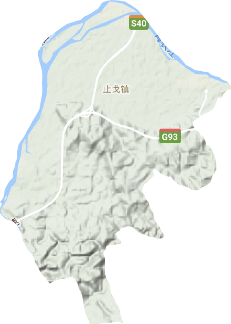 止戈镇地形地图