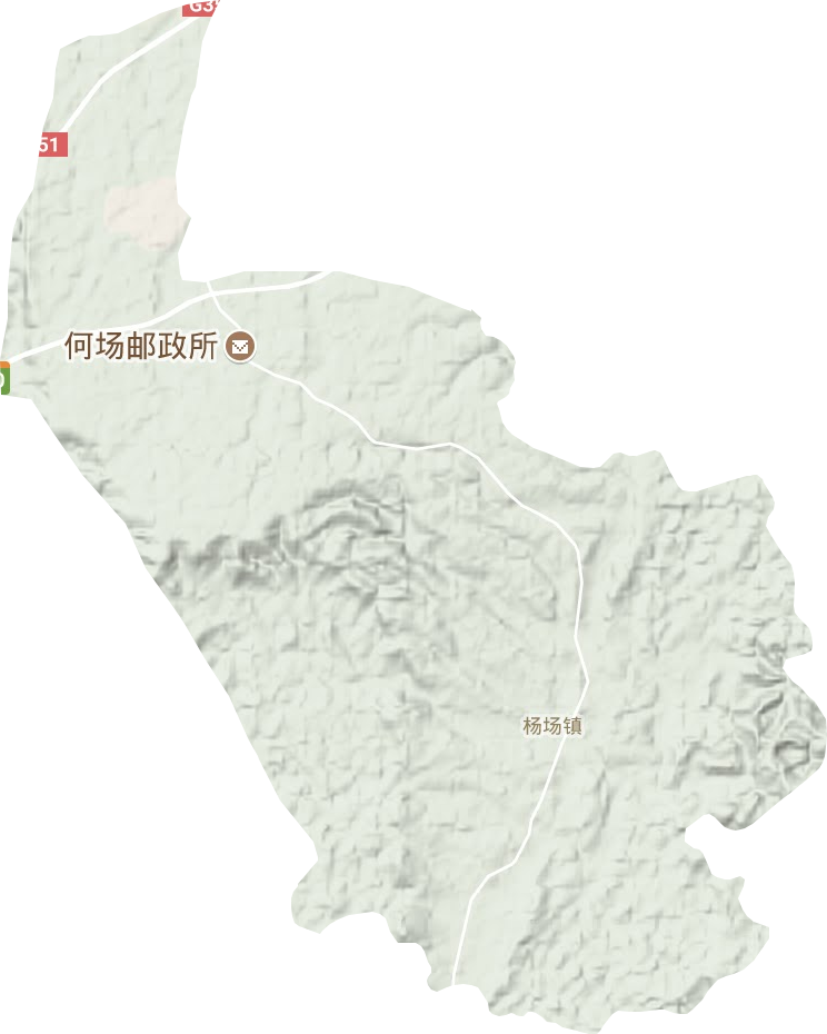 杨场镇地形地图