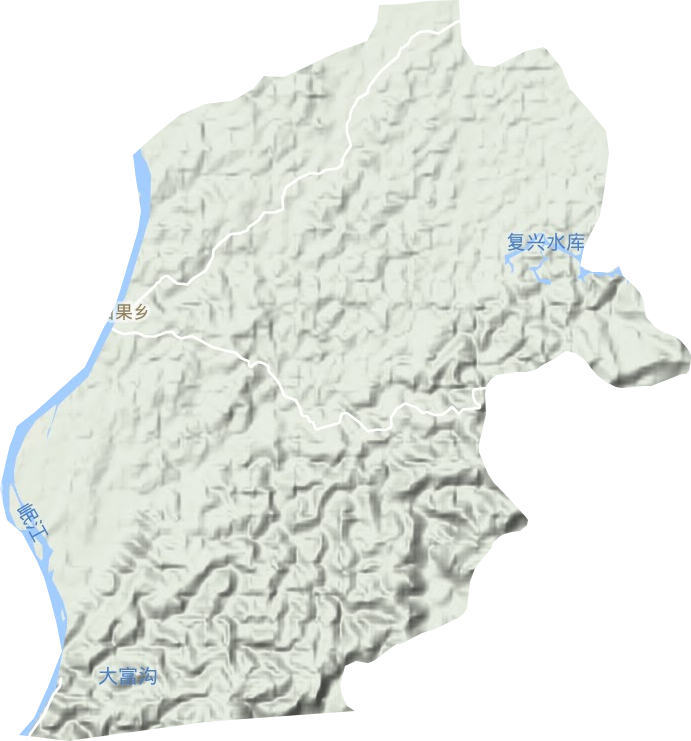 白果乡地形地图