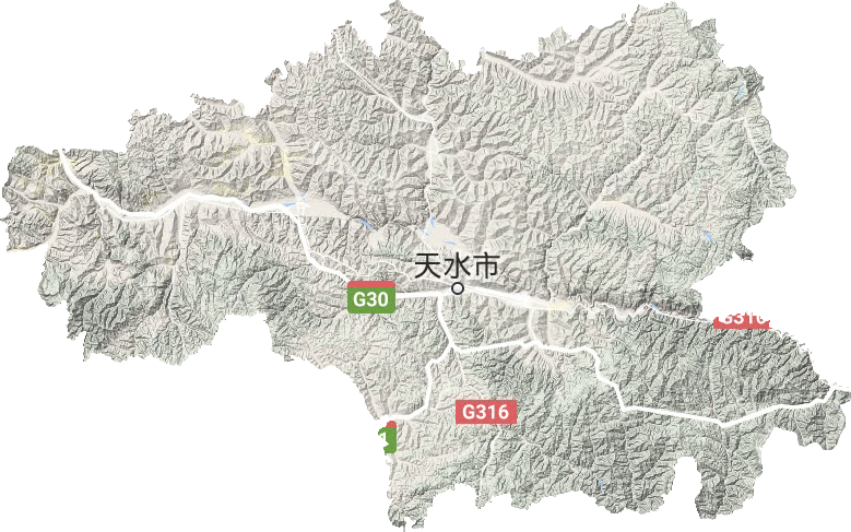 天水市地形地图