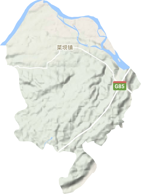 菜坝镇地形地图