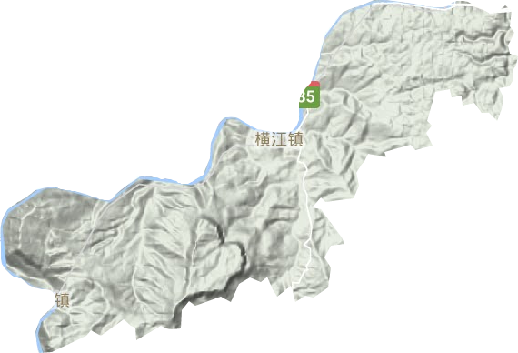 横江镇地形地图