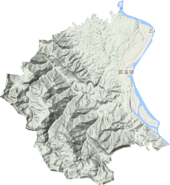 蕨溪镇地形地图