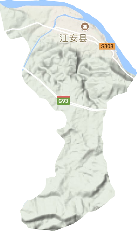 江安镇地形地图